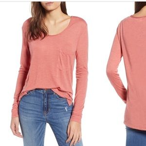 Bp Nordstrom NWT raw edge scoop neck tee
